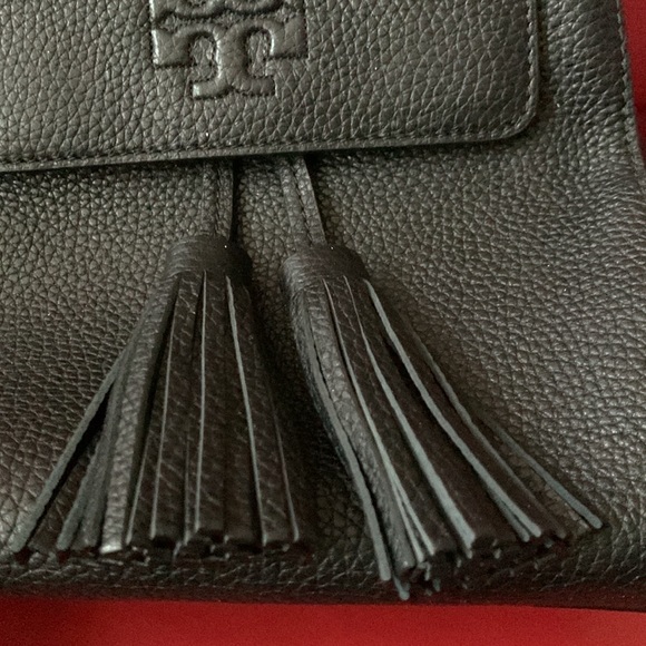 NWOT Tory Burch Thea Black Pebbled Leather Mini Backpack Bag - Picture 4 of 13